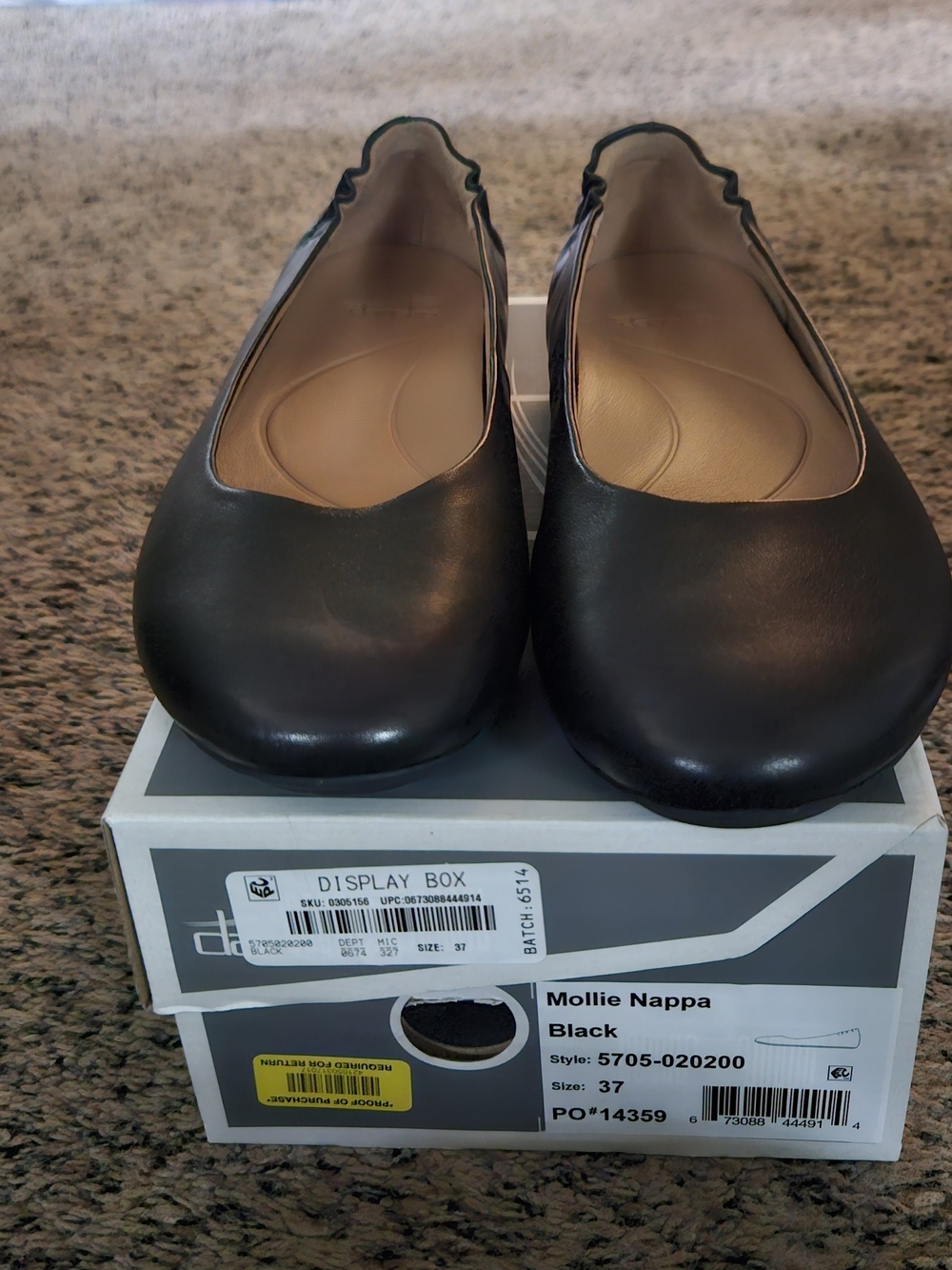 Dansko Black Mollie Nappa Women's Ballet Flats